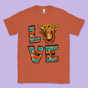 Love Highland Cow Classic Tee Designed By Jasminsmagicworld