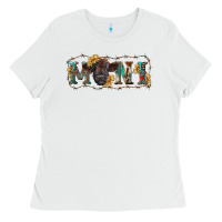 White western mini black highland calf Ladies Tee - RanaPortraitStore