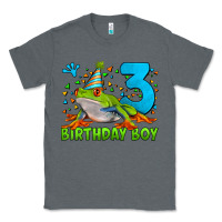 Charcoal Heather birthday boy frog age 3 Classic Tee - LillyAllenDesigns