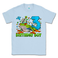 Dusty Blue birthday boy frog age 3 Classic Tee - LillyAllenDesigns