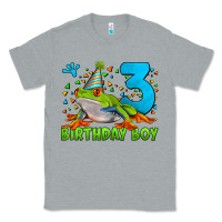 Heather Grey birthday boy frog age 3 Classic Tee - LillyAllenDesigns