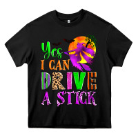 Black yes i can drive a stick Heavy Core Tee - Zillion Design Studio