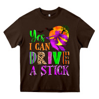 Chocolate Brown yes i can drive a stick Heavy Core Tee - Zillion Design Studio