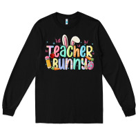 Black teacher bunny Long Sleeve Tee - MaliasSmallBusiness