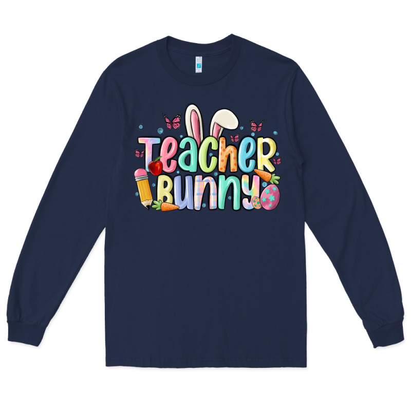 Teacher Bunny Long Sleeve Tee by MaliasSmallBusiness | Teevron