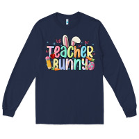 Navy teacher bunny Long Sleeve Tee - MaliasSmallBusiness
