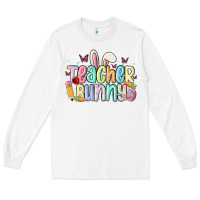 White teacher bunny Long Sleeve Tee - MaliasSmallBusiness