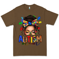 Cacao autism mom afro messy bun Premium Tee - texasbilliewilder