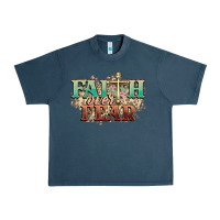 Midnight Navy faith over fear cross Urban Heavy Tee - NancyCooperArtShop