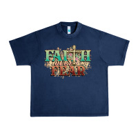 Navy faith over fear cross Urban Heavy Tee - NancyCooperArtShop