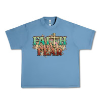 Pebble Blue faith over fear cross Urban Heavy Tee - NancyCooperArtShop