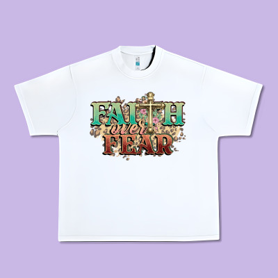 Faith Over Fear Cross Urban Heavy Tee Designed By Nancycooperartshop