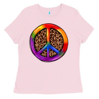 Bubblegum Pink peace sign pride Ladies Tee - JahusDesignShop