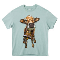 Arona heifer cow with cow bell Heavy Core Tee - RanaPortraitStore