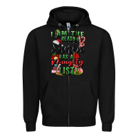 Black i am the reason santa has a naughty list Zipper Hoodie - MaliasSmallBusiness