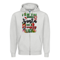 Dove Grey i am the reason santa has a naughty list Zipper Hoodie - MaliasSmallBusiness