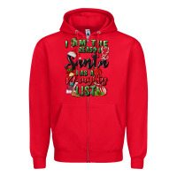 Red i am the reason santa has a naughty list Zipper Hoodie - MaliasSmallBusiness