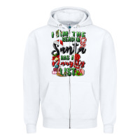 White i am the reason santa has a naughty list Zipper Hoodie - MaliasSmallBusiness