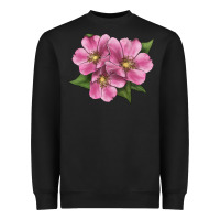 Black Wild Prairie Rose Illustrations Heavyweight Sweatshirt - LillyAllenDesigns