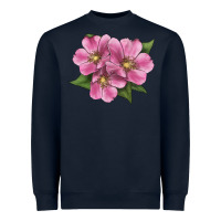 Navy Wild Prairie Rose Illustrations Heavyweight Sweatshirt - LillyAllenDesigns