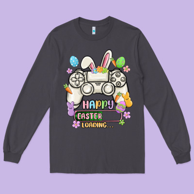 Easter Gamer Long Sleeve Tee Designed By Maliassmallbusiness