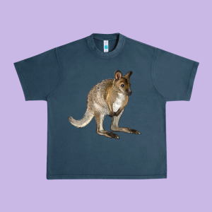 Hand Drawn Wallaby Animal Urban Heavy Tee Designed By Lillyallendesigns