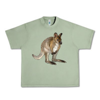 Oil Green Hand Drawn Wallaby Animal Urban Heavy Tee - LillyAllenDesigns