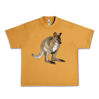 Peanut Butter Hand Drawn Wallaby Animal Urban Heavy Tee - LillyAllenDesigns
