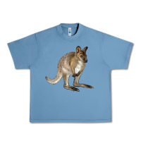 Pebble Blue Hand Drawn Wallaby Animal Urban Heavy Tee - LillyAllenDesigns