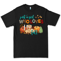 Black just a girl who loves fall Premium Tee - AdoDesignShop