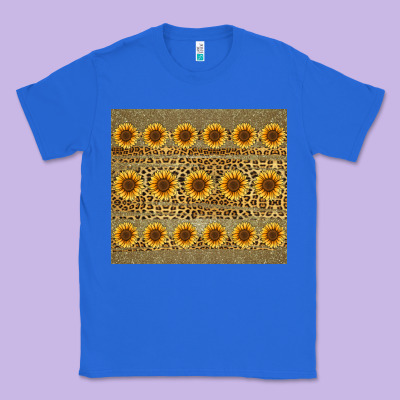 Leopard Glitter Sunflower Tumbler Classic Tee Designed By Jasminsmagicworld