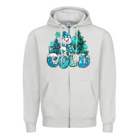 Dove Grey im so freaking cold snowman Zipper Hoodie - MaliasSmallBusiness