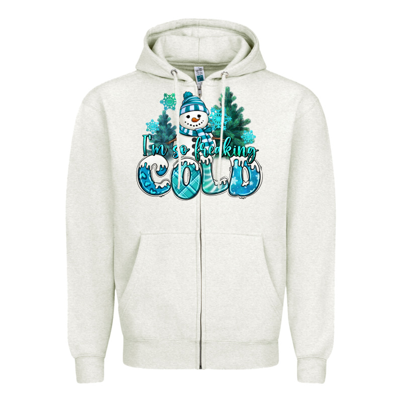 Im So Freaking Cold Snowman Zipper Hoodie by MaliasSmallBusiness | Teevron