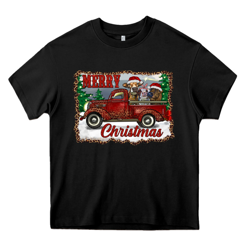 Christmas Truck With Cows Heavy Core Tee by RanaPortraitStore | Teevron