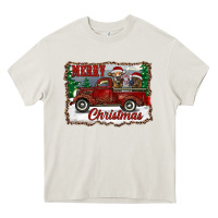Cream christmas truck with cows Heavy Core Tee - RanaPortraitStore