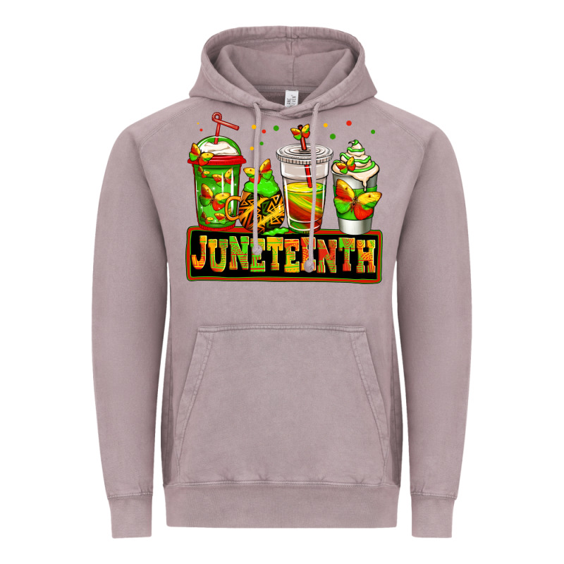 Juneteenth Afro Coffee Cups Vintage Hoodie by Jasminsmagicworld | Teevron
