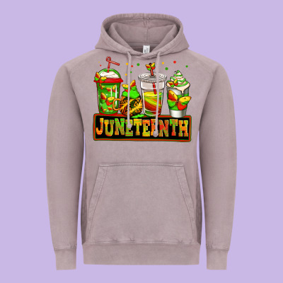 Juneteenth Afro Coffee Cups Vintage Hoodie Designed By Jasminsmagicworld