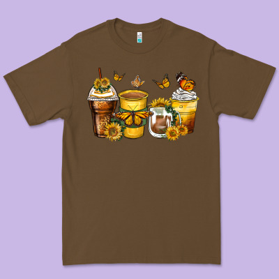 Butterfly Coffee Cups Premium Tee Designed By Zillion Design Studio