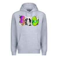 Heather Grey Boo Ghost Cat Premium Hoodie - texasbilliewilder