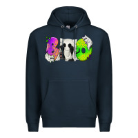 Navy Boo Ghost Cat Premium Hoodie - texasbilliewilder