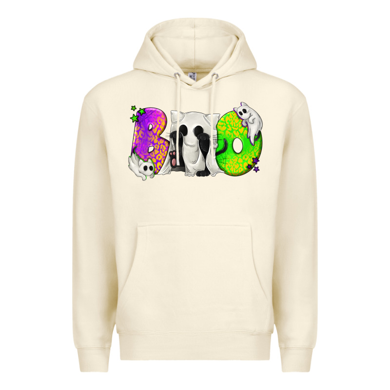 Boo Ghost Cat Premium Hoodie by texasbilliewilder | Teevron