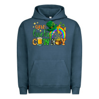 Pigment Midnight Navy One lucky cowboy St. Patricks day Urban Hoodie - HowdyJamesFarm