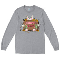 Heather Grey howdy easter Long Sleeve Tee - MaliasSmallBusiness