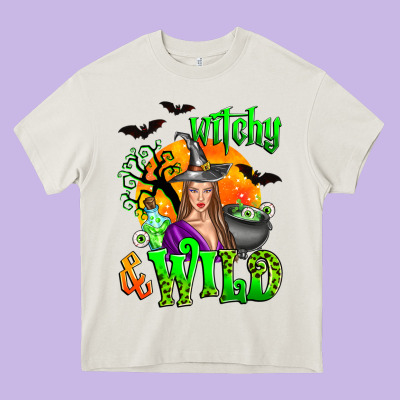 Witchy And Wild Heavy Core Tee Designed By Zillion Design Studio