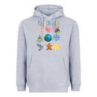 Heather Grey PEACE ON EARTH Heavyweight Hoodie - Bettercallsaul