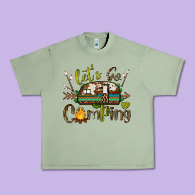 Let's Go Camping Urban Heavy Tee Designed By Barkaloodesign