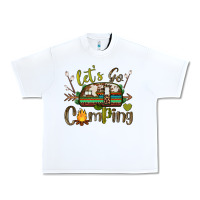 White let's go camping Urban Heavy Tee - BarkalooDesign
