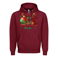 Burgundy i have ocd obsessive christmas disorder Zipper Hoodie - MaliasSmallBusiness