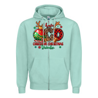 Seafoam i have ocd obsessive christmas disorder Zipper Hoodie - MaliasSmallBusiness