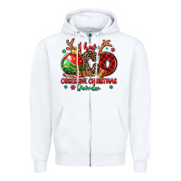White i have ocd obsessive christmas disorder Zipper Hoodie - MaliasSmallBusiness